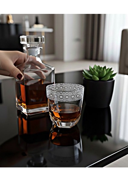 Japon Yıldızı Model Köşeli Viski Bardağı - Özel Tasarım Cam Kadeh