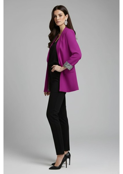 Kadın Leopar Detaylı Blazer Ceket fiyatları