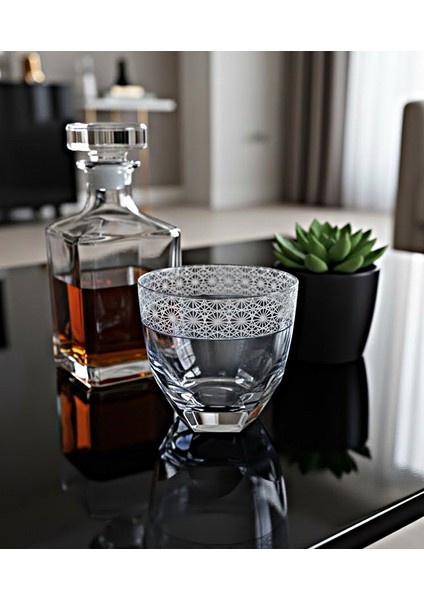 Japon Yıldızı Model Köşeli Viski Bardağı - Özel Tasarım Cam Kadeh