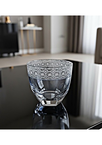 Japon Yıldızı Model Köşeli Viski Bardağı - Özel Tasarım Cam Kadeh