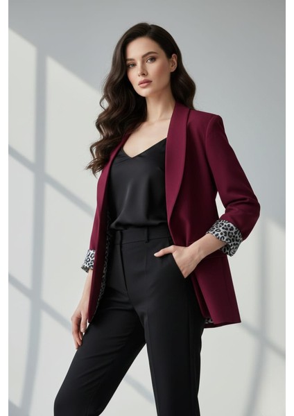 Kadın Leopar Detaylı Blazer Ceket fiyatları