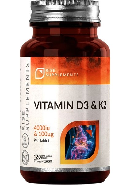 Vitamin D3 & K2 – 4000 Iu + 100 Μg – 120 Tablet