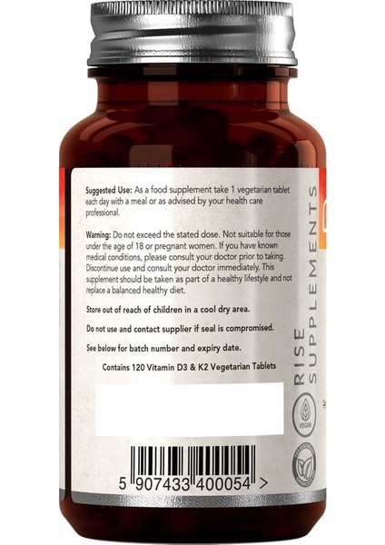 Vitamin D3 & K2 – 4000 Iu + 100 Μg – 120 Tablet fiyatları