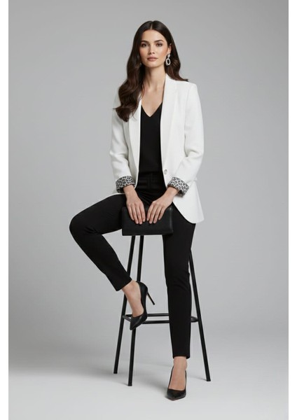 Kadın Leopar Detaylı Blazer Ceket modelleri