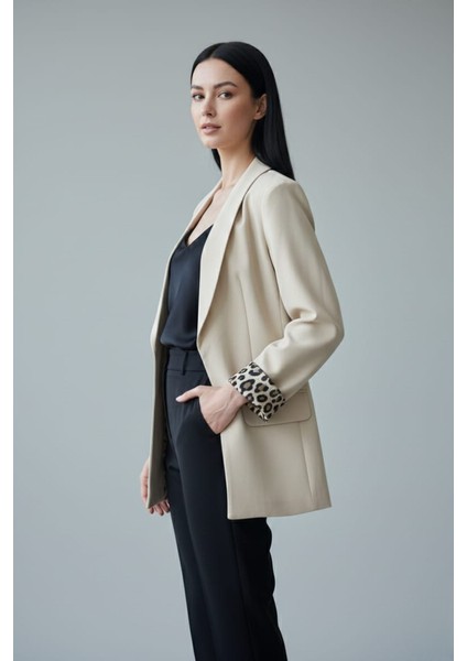 Kadın Leopar Detaylı Blazer Ceket fiyatları
