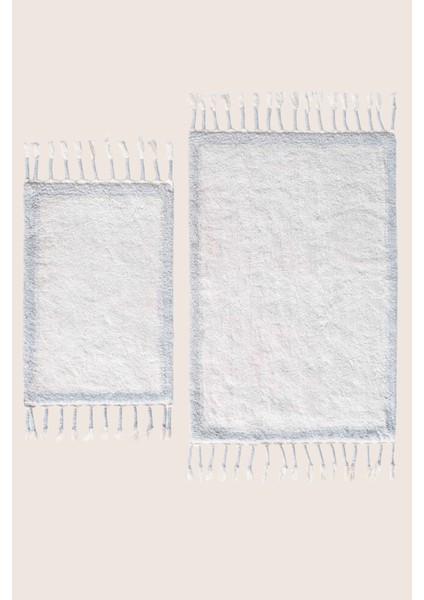 Root 2’li Takım Banyo Paspası %100 Pamuk 40X60+60X90 cm Açık Mavi