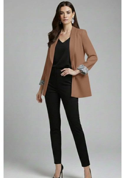 Kadın Leopar Detaylı Blazer Ceket fiyatları