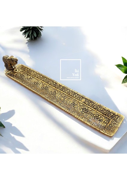 Estelle Gold Fil Tasarım Metal Tütsülük – Yıkanabilir Çubuk Tütsü Kabı Meditasyon Aksesuarı