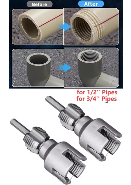 Pprc Plastik Pvc Boru Tamir Onarımı Montaj Için 2 Parça Diş Açma Pafta Açma Seti Tesisatcı Klavuz fiyatları