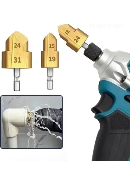 Pvc Boru Havşa Pprc Boru Tamir Onarımı Için 3 Boy Matkap Rayba Boru Kesme Makası Delme Genişletme