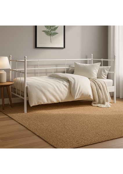 Lalas Daybed Tek Kişilik Sedir Divan Metal Karyola 90x200