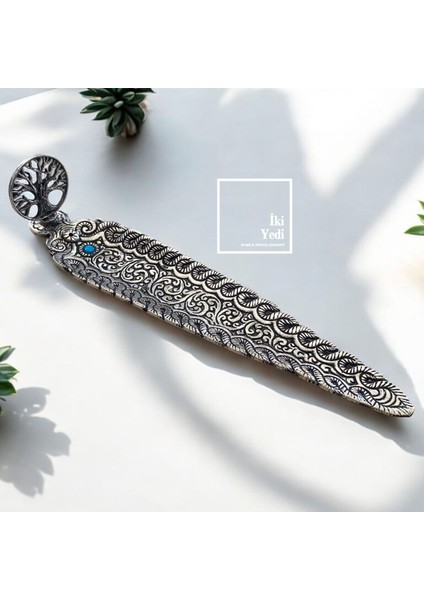 Estelle Hayat Ağacı Tasarımlı Metal Tütsülük – Yıkanabilir Çubuk Tütsü Kabı Meditasyon Aksesuarı