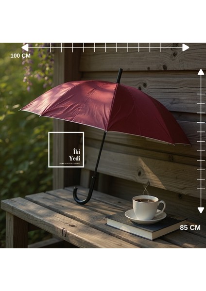 Pluie Bordo Baston Şemsiye | Klasik ve Zarif Şehir Tarzı Şemsiye (85X100 Cm) Hediyelik Eşyalar
