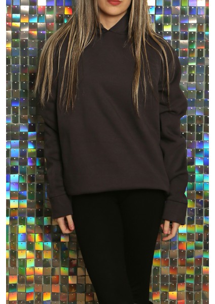 Kadın Modern Rahat Kalın Sweatshirt