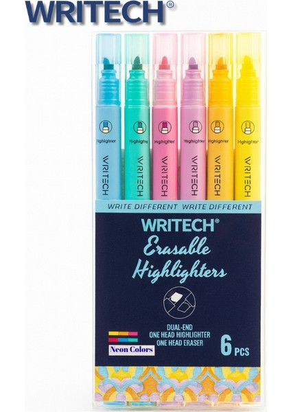 Highlighters Silinebilir Fosforlu Kalemler 6'lı Set