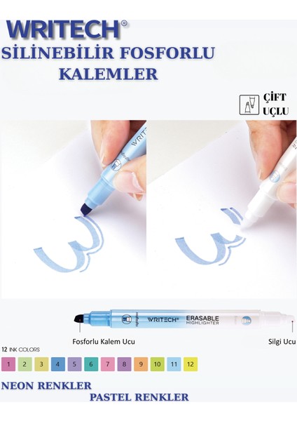 Highlighters Silinebilir Fosforlu Kalemler 6'lı Set fiyatları