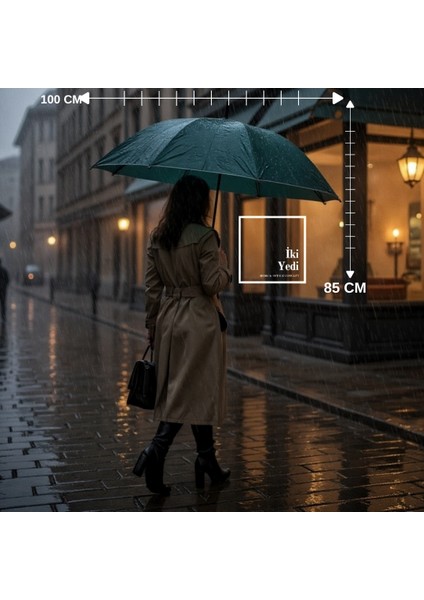 Pluie Yeşil Baston Şemsiye | Klasik ve Zarif Şehir Tarzı Şemsiye (85X100 Cm) Hediyelik Eşyalar