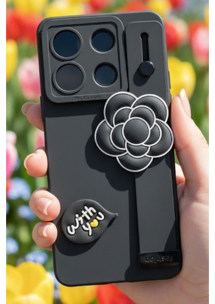 Redmi Note 13 Pro 5g/4g Uyumlu Kılıf Siyah Renk 3D Figürlü Darbe Emici Yumuşak Silikon Kapak