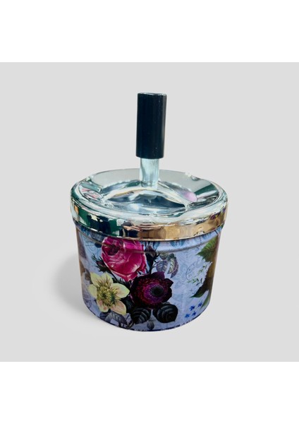 Baskılı Metal Döner Kapaklı Kül Tablası – Çap 9 cm / Şık Desenli Kokusuz indirimleri