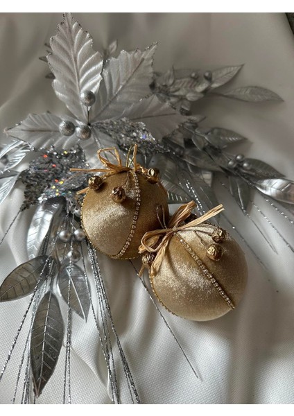 Kadife Etnik Yılbaşı Çam Ağacı Topu Bej 100% El Yapımı, Şık Dekoratif Aksesuar fiyatları