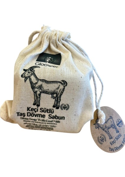 Taş Dövme Beyaz Sabun - Keçi Sütlü Sabun 120 G Paket