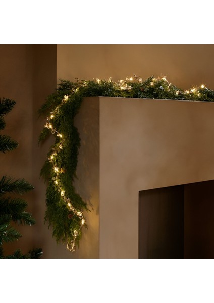 Yılbaşı 160 cm Büyük Boy Çam Garland Işıklı Set Led, Yeşil, Şık ve Parlak Dekorasyon. indirimleri