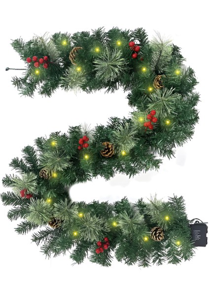Yılbaşı 160 cm Büyük Boy Çam Garland Işıklı Set Led, Yeşil, Şık ve Parlak Dekorasyon.