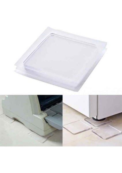 4 Adet Silikon Şeffaf Koltuk Mobilya Masa Beyaz Eşya Yazıcı Koruyucu Kaydırmaz Dayanıklı Pedler (5314) indirimleri