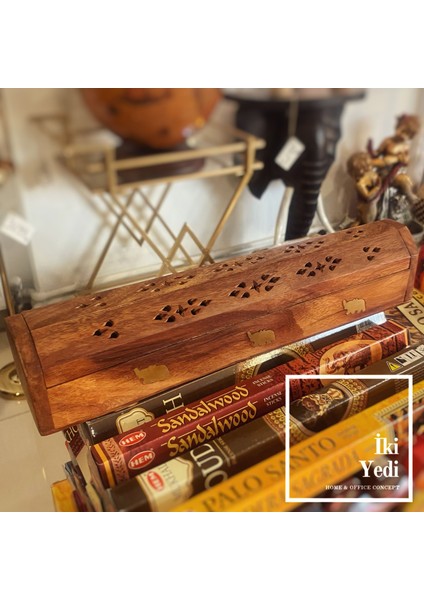 Anika 77-2 Pirinç Fil Figürlü Ahşap Tütsülük – 31 cm Tütsü Kabı, Otantik Dekoratif Obje Hediyelik fiyatları