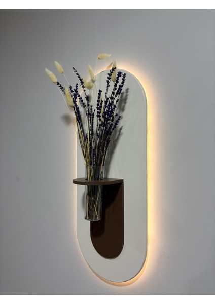 Gardenya Ahşap Pilli Ledli Iskandinav Tarzı Salon Duvar Rafı Modern Çiçeklik 26 x 65 cm fiyatları