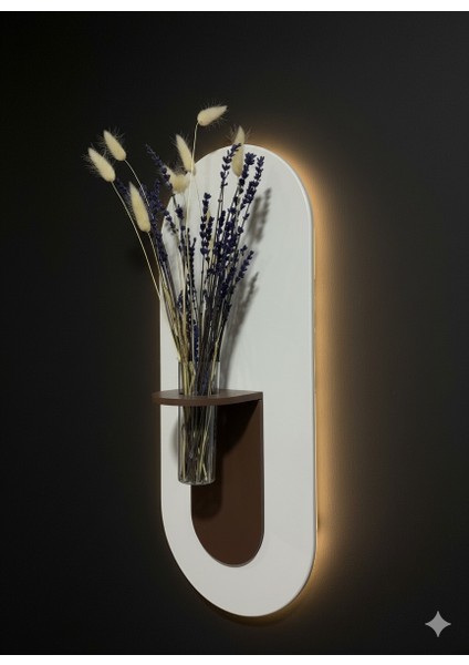 Gardenya Ahşap Pilli Ledli Iskandinav Tarzı Salon Duvar Rafı Modern Çiçeklik 26 x 65 cm indirimleri