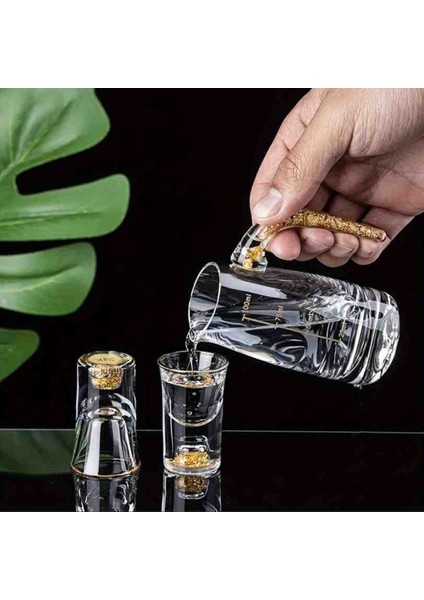 6 Adet 0,5OZ/15ML Premium Kristal Shot Bardakları Altın Folyo Detaylı Zarif Likör ve Kokteyl Shot Bardakları fiyatları
