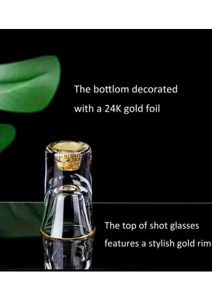 6 Adet 0,5OZ/15ML Premium Kristal Shot Bardakları Altın Folyo Detaylı Zarif Likör ve Kokteyl Shot Bardakları fırsatları