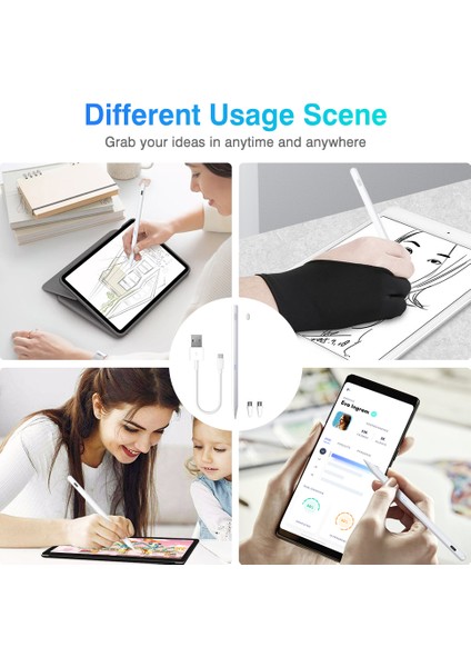 Dokunmatik Kalem Tüm Cihazlara Uyumlu Tablet Telefon iOS Android Windows Yazı ve Çizim Kalemi Active Stylus Pen