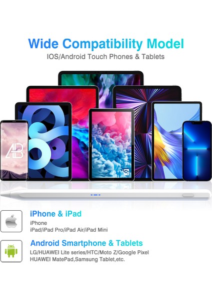 Dokunmatik Kalem Tüm Cihazlara Uyumlu Tablet Telefon iOS Android Windows Yazı ve Çizim Kalemi Active Stylus Pen