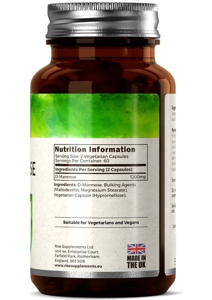 D-Mannose 600 Mg – 120 Vejetaryen Kapsül fiyatları