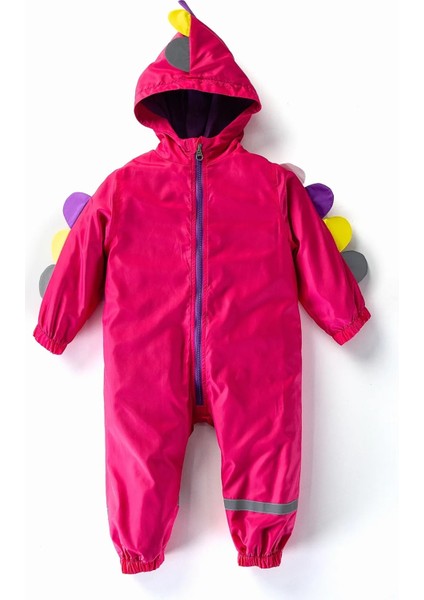 Yeni Sezon Dinozor Pullu Figürlü Kapüşonlu Pamuk Astarlı Bebek&çocuk Yağmurluk Tulum Mont