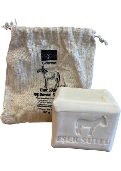 Taş Dövme Beyaz Sabun - Eşek Sütlü Sabun 120 G Paket