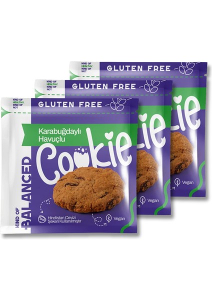 Glütensiz Karabuğdaylı Havuçlu Cookie 60 gr x 3 Adet
