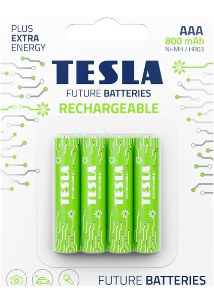 Rechargeable Aaa 1.2V 800 Mah Şarj Edilebilir Pil 4’lü | Ni-Mh, 1000+ Şarj Döngüsü