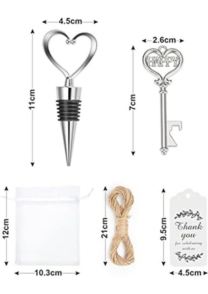 24 Adet Anahtar Şişe Açıcı ve 24 Adet Şarap Seti Şişe Açıcı Anahtar Yüzüğü Düğün Iyilikleri Düğün Masası Dekorasyonu (Yurt Dışından) fiyatları
