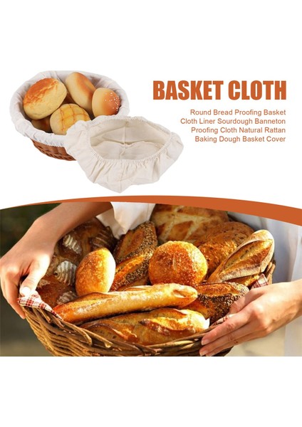 Yuvarlak Ekmek Prova Sepeti Kumaş Astar Hamur Banneton Prova Bezi Doğal Rattan Pişirme Hamur Sepeti Kapağı (Yurt Dışından) fırsatları