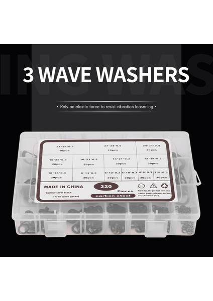 320PCS Karbon Çelik Sıkıştırma Tipi Dalgalı Dalga Çıkarma Yay Üç Dalga Yıkayı Çiftlik Kiti (Yurt Dışından) modelleri