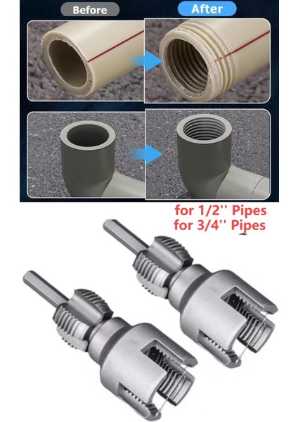 Pprc Pvc Boru Diş Açma Tamir Onarım 7 Parçalı Set Tesisatcı Havşa Rayba Ters Klavuz Diş Matkap Ucu fiyatları