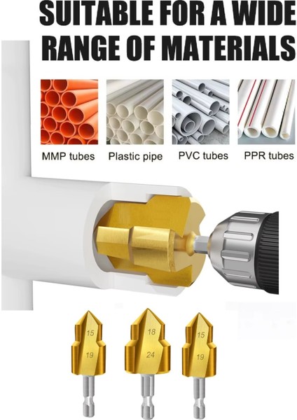Pprc Pvc Boru Diş Açma Tamir Onarım 7 Parçalı Set Tesisatcı Havşa Rayba Ters Klavuz Diş Matkap Ucu modelleri