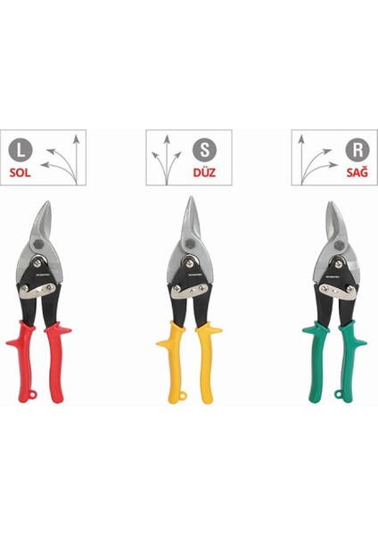 WP200001 250MM 3 Parça Sağ/sol/düz Profesyonel Kaportacı Makası fiyatları