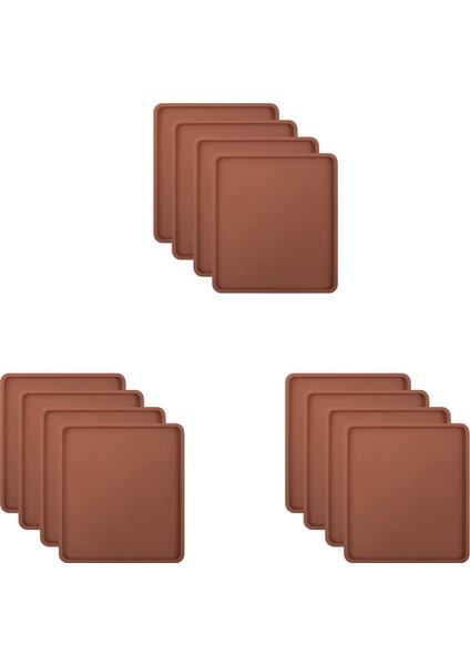 12PCS Kenarlı Silikon Kurumsal Paspaslar - Silikon Levhalar Uyumlu Yapışmaz Silikon Tepsisi Astar Yüksek Sıcaklık (Yurt Dışından)