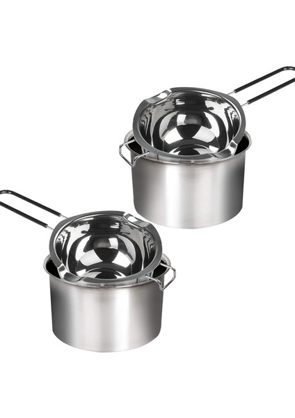 4 Paket Paslanmaz Çelik Çift Kazan Çikolata Karamel ve Şekerleme Için Çelik Eritme Potu 2 Su Bardağı Evrensel Ped (Yurt Dışından)