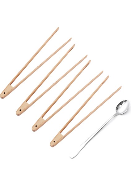 4 Paket 12 Inç Ahşap Kızartma Makinesi Maşaları Mutfak Maşaları ve Yeni 1 Adet Saplı Paslanmaz Çelik Çay Kahve Kaşığı (Yurt Dışından) fiyatları