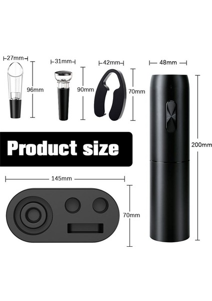 Şarj Tabanlı Elektrikli Şarap Açıcı Seti Mutfak Partisi Için Aeratör Pourer ve Folyo Kesici ile Otomatik Tirbuşon (Yurt Dışından) fiyatları